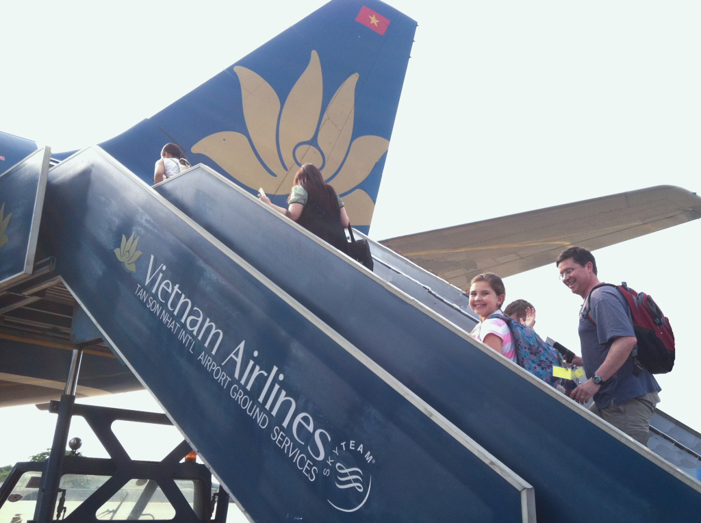 Ben & Aliya on Vietnam Airlines jet